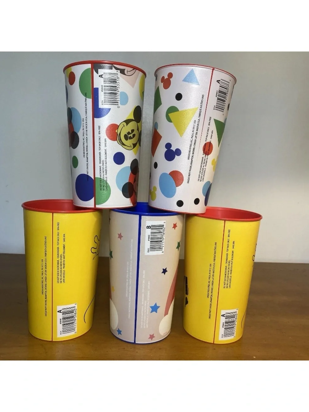 Disney Mickey Minnie Mouse Plastic Reusable Cups Tumblers Churchill Set Of 5